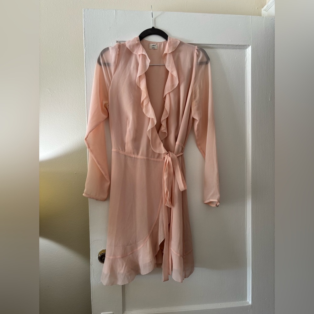 Aritzia Blush Ruffle Mini Dress
